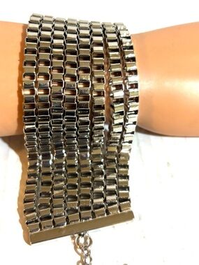 Fashion Jewelry Silver Multi-Row Mesh Bracelet